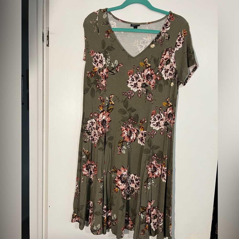 Green floral dress